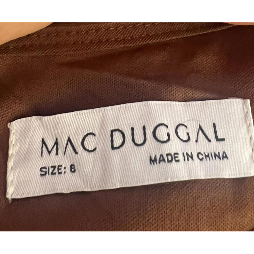 New Mac Duggal 20371 Embellished Cap Sleeve A Line Dress In Chocolate Sz8 $698 - Picture 9 of 10